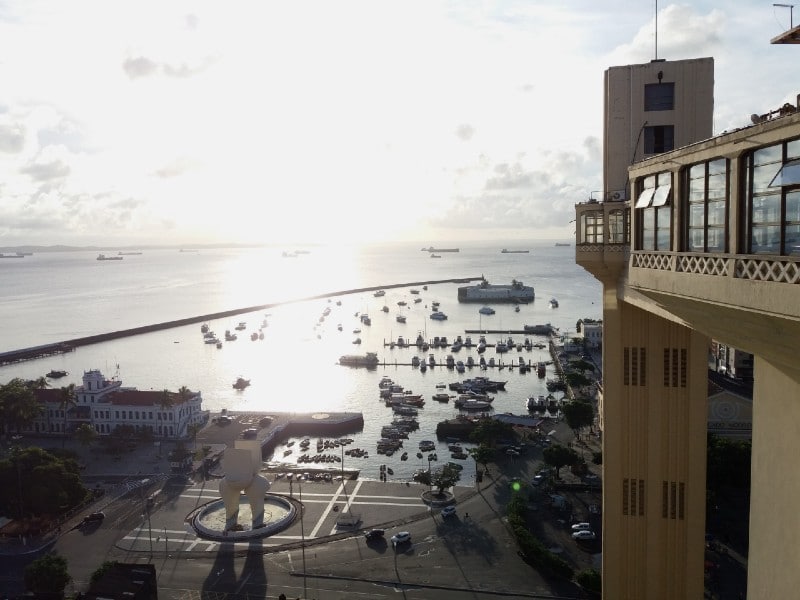 Vista do alto do Elevador Lacerda, em Salvador da Bahia